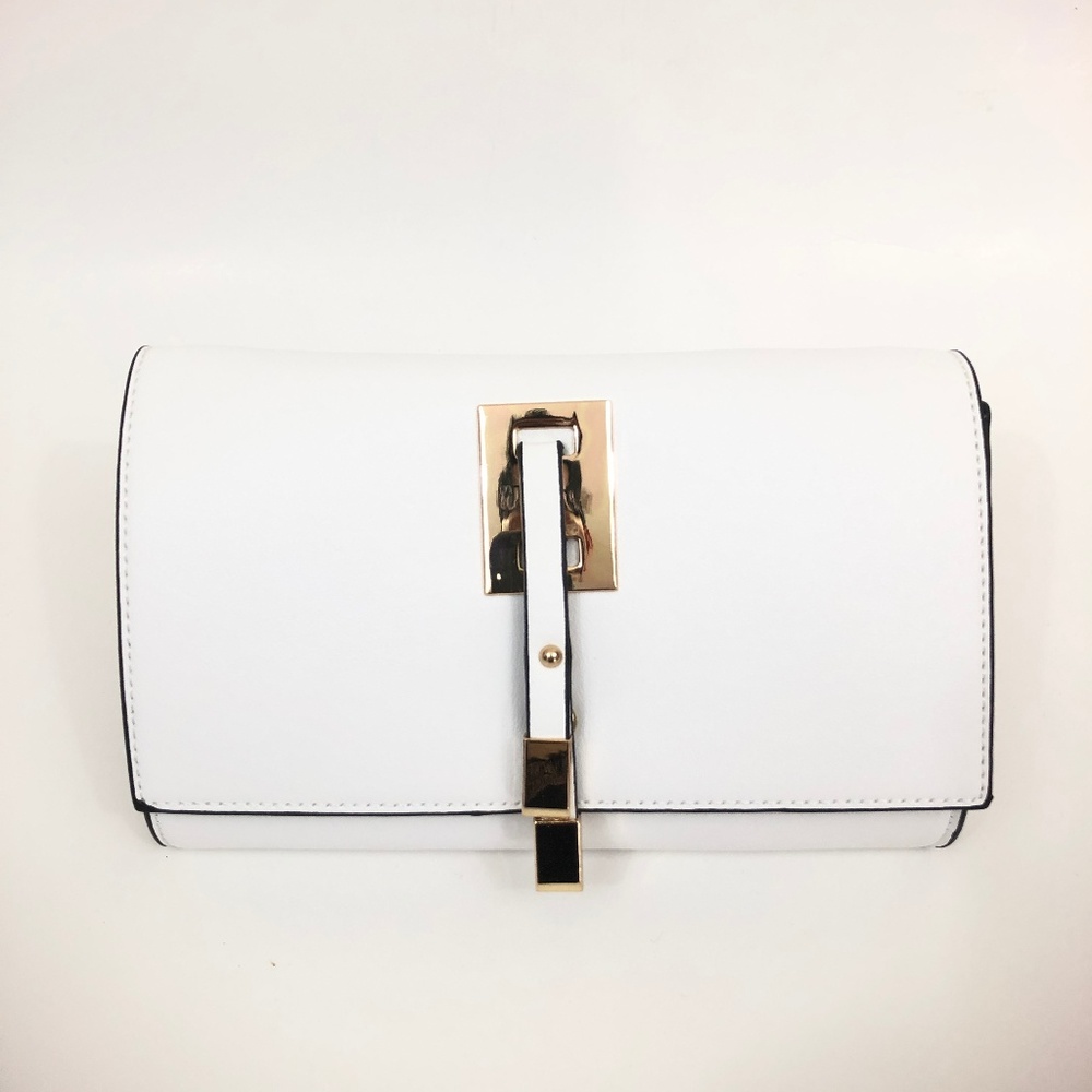 White Clutch or Crossbody Purse / Bag